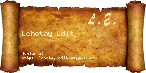 Lehotay Edit névjegykártya